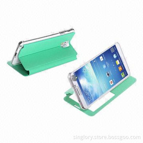 Flip Leather Case for Samsung Galaxy Note III 3 N9000 with Visible Window and Stand Function